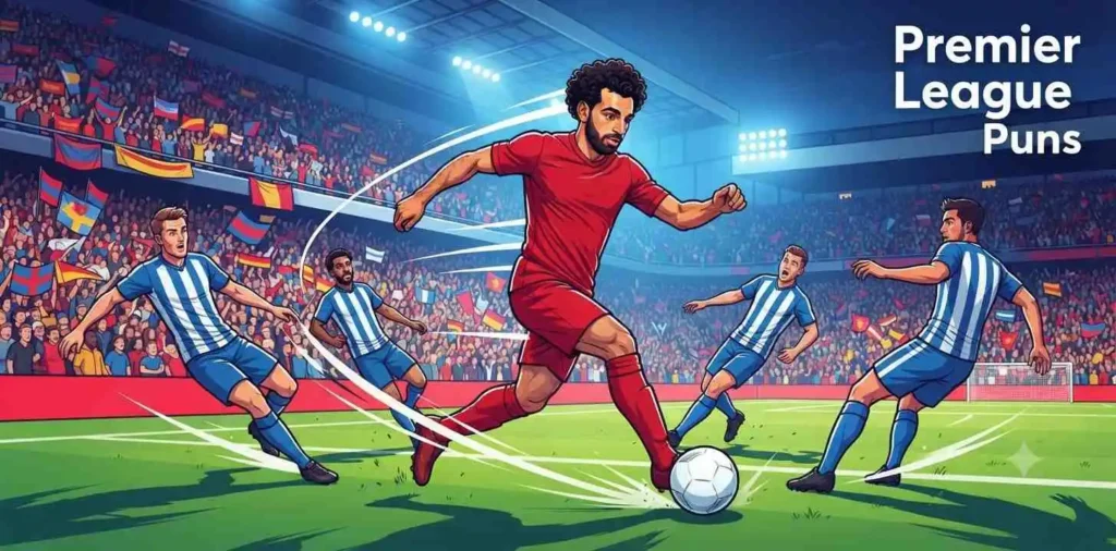 Football player dribbling defenders