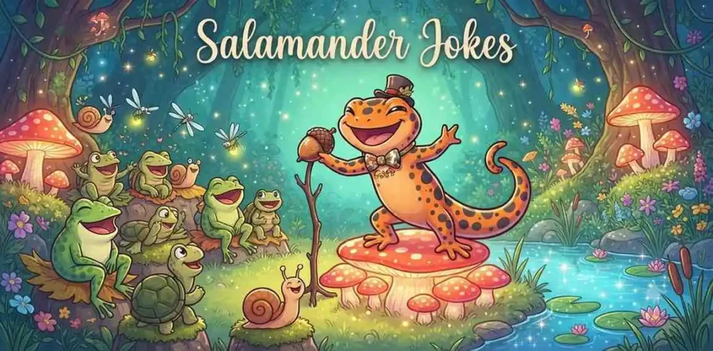 Funny laughing salamander