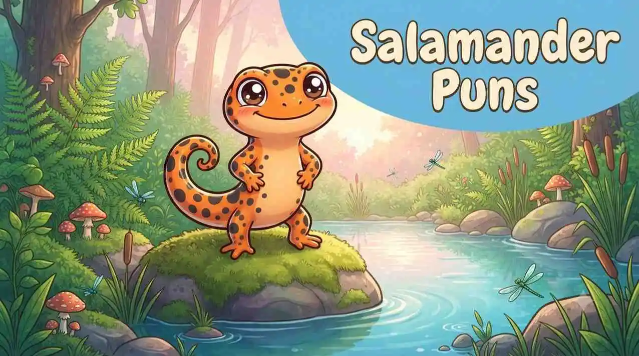 Cute smiling salamander