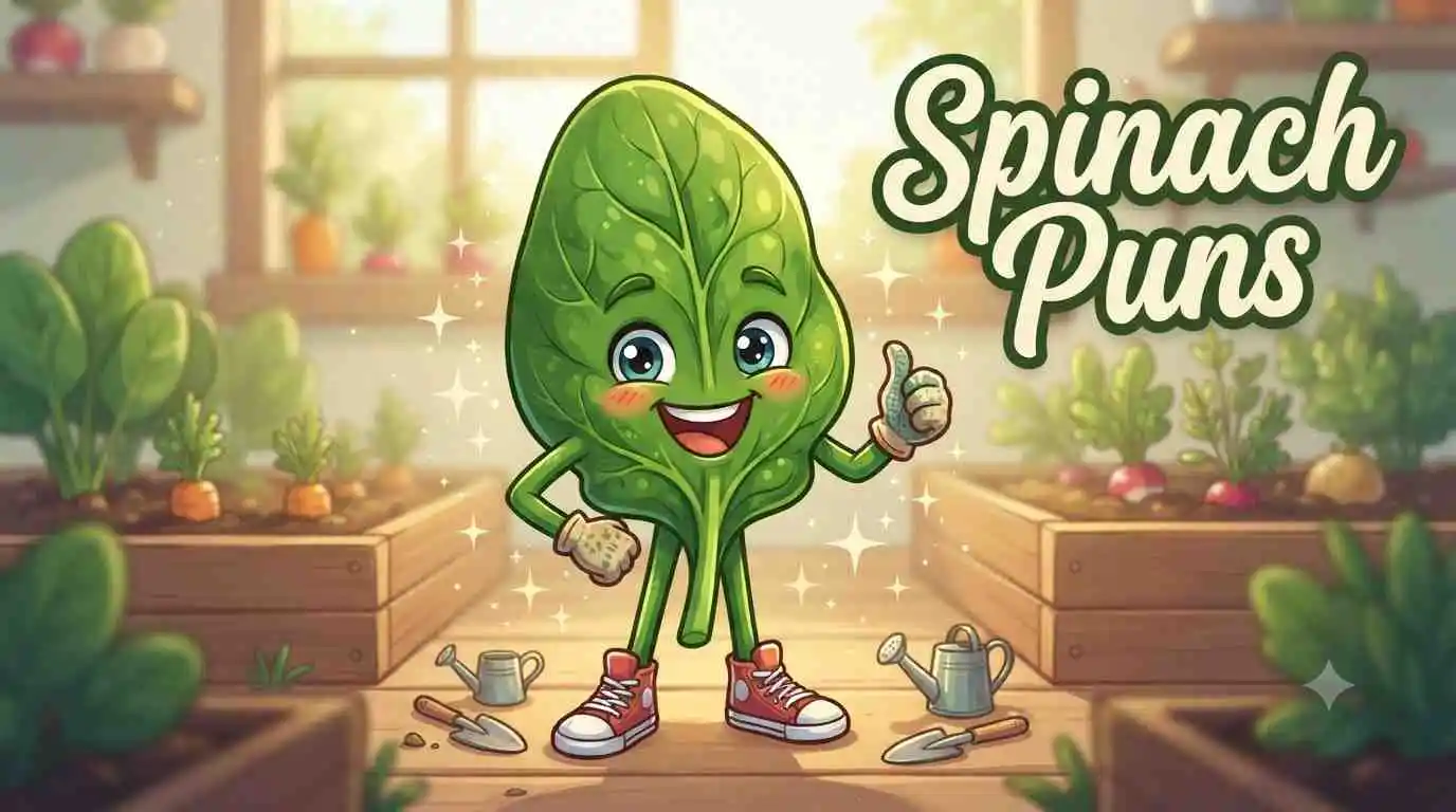 Funny spinach smiling brightly