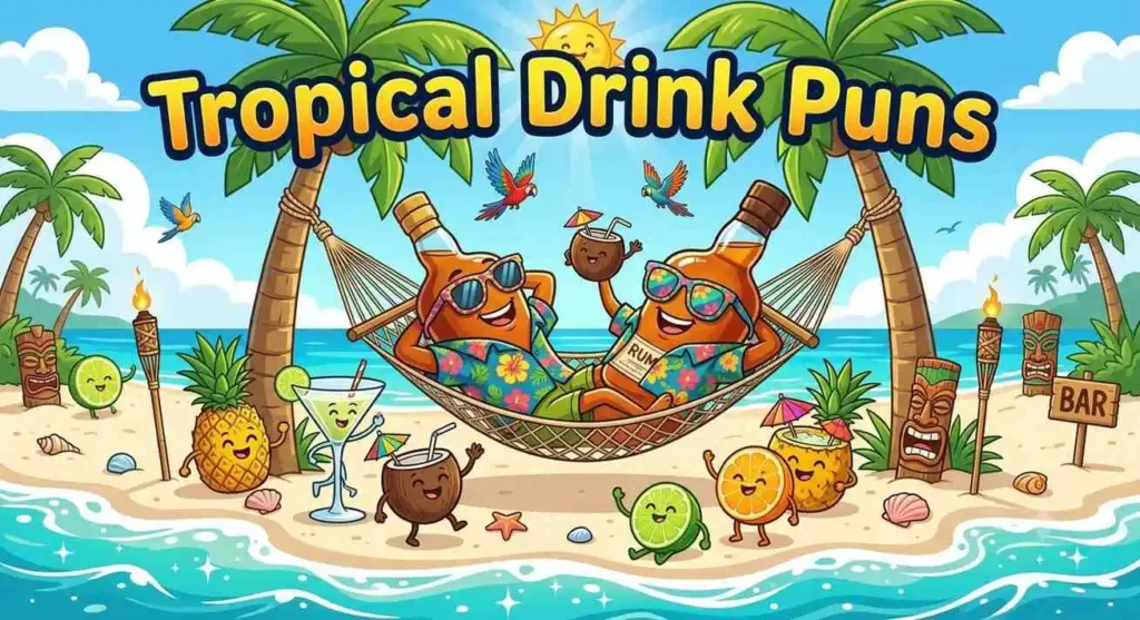 Tropical rum cocktails fun
