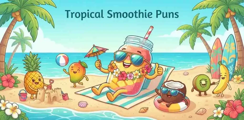 Cute tropical smoothie mascot