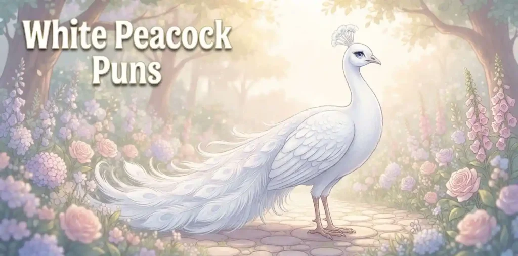 Elegant white peacock feathers