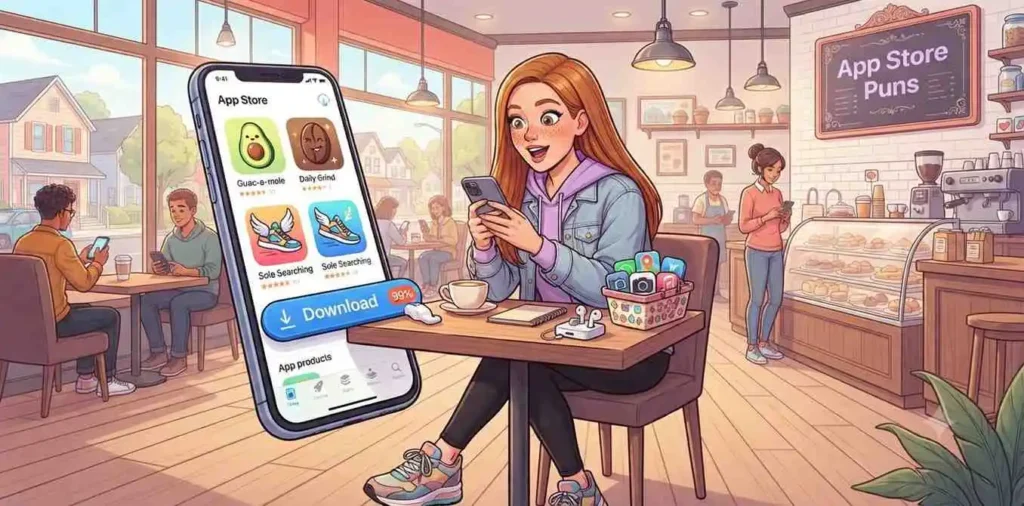 Woman choosing mobile apps