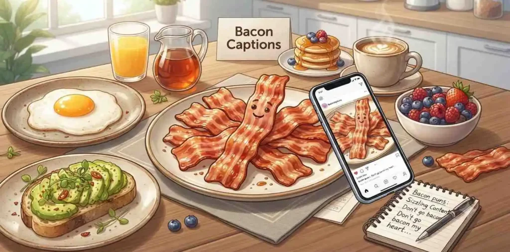 Bacon posing for food photo