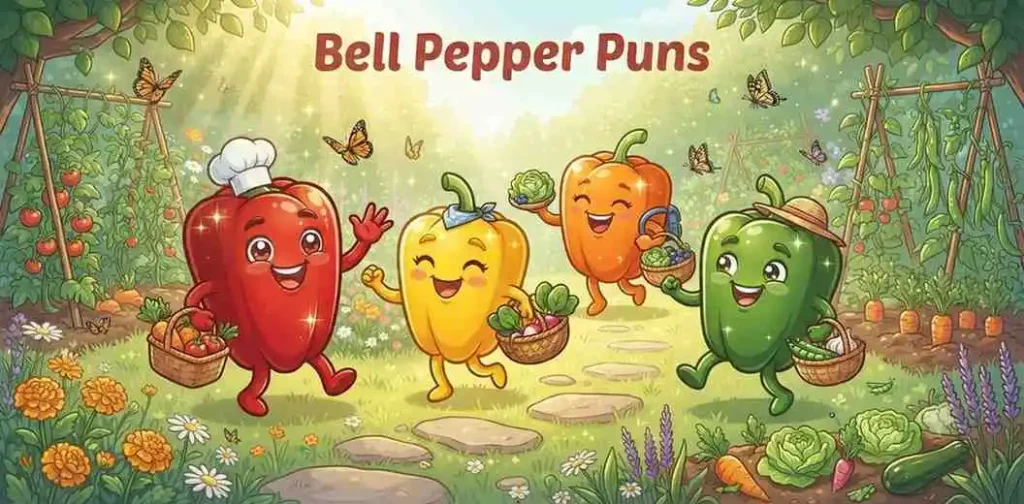 Colorful bell peppers laughing