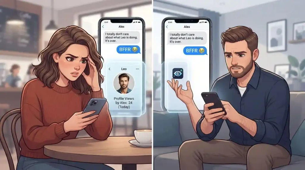 Friend playfully using BFFR to call out a contradictory statement