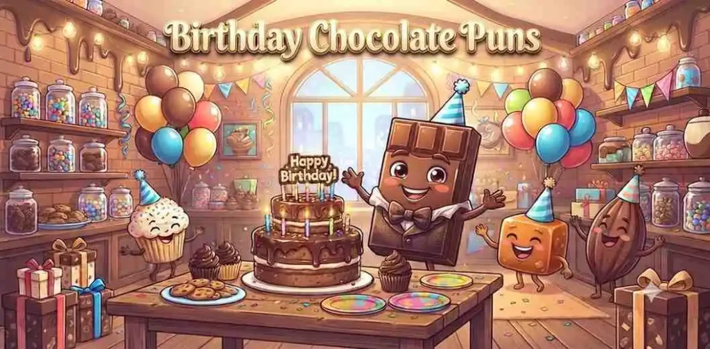 Chocolate birthday party scene