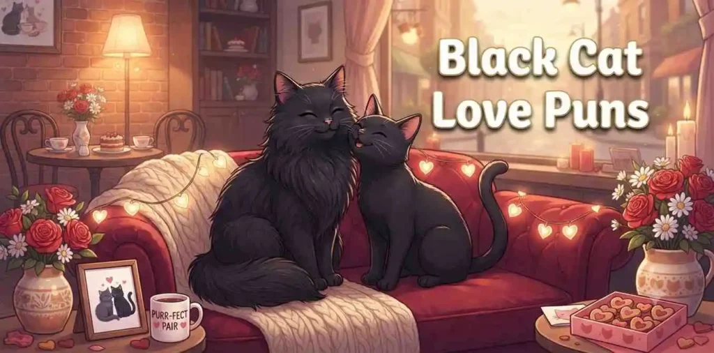 Black cats sharing love moment