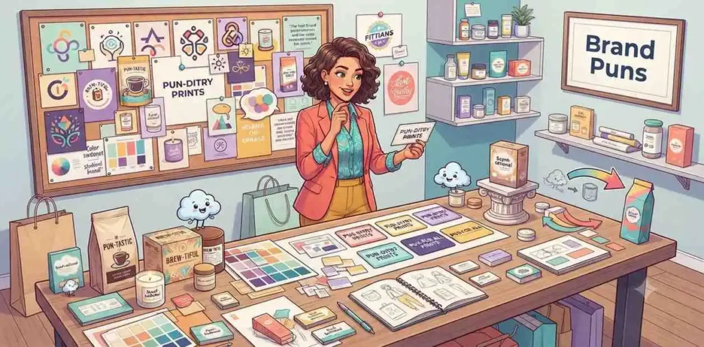 Woman creating brand identity