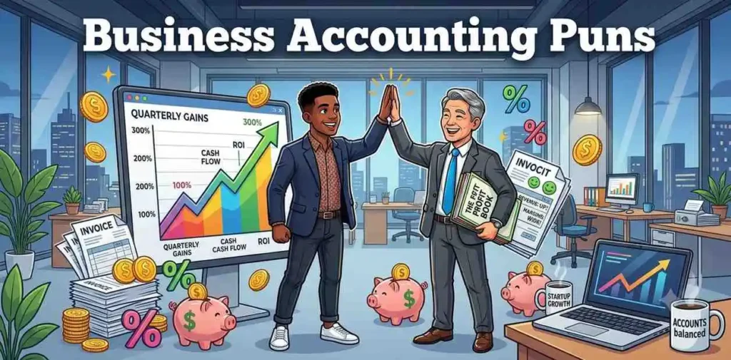 Business team counting profits