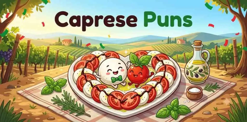 Funny Caprese salad characters
