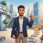 Man celebrating career success