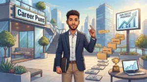 Man celebrating career success