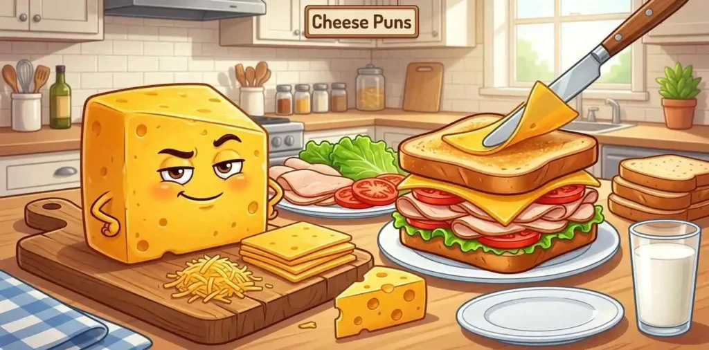 Cheese slices beside sandwich