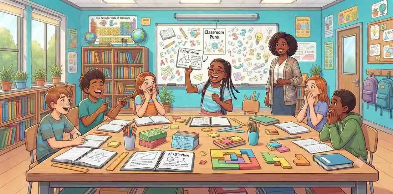 Students solving classroom puzzle