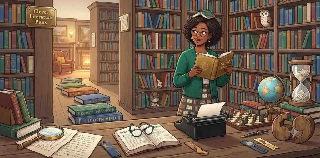 Reader exploring clever books