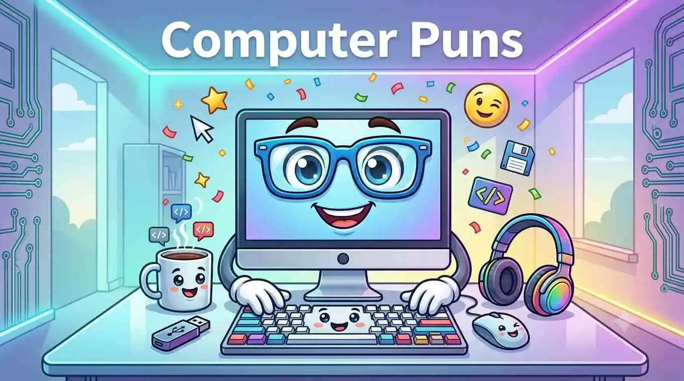 Funny smiling computer characters