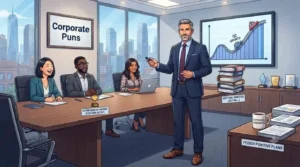 Corporate executive working in office