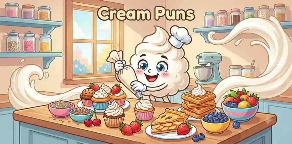 Happy whipped cream character