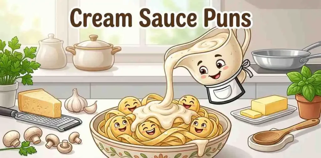 Funny cream sauce pasta character