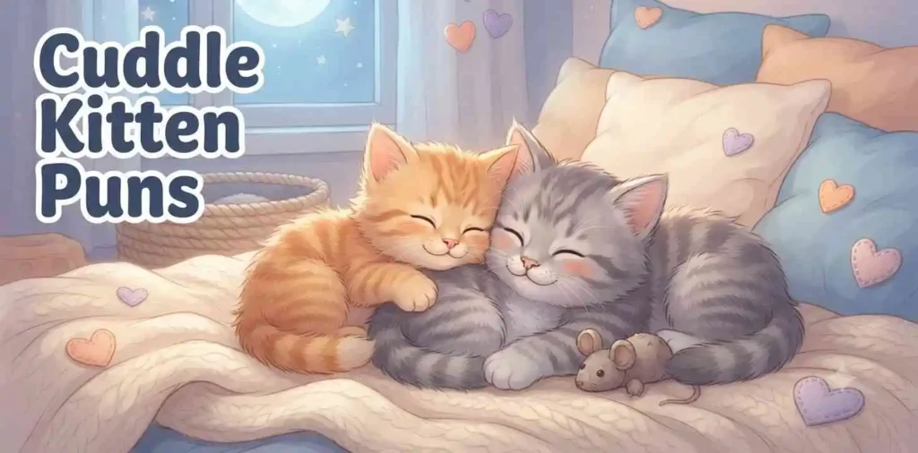 Sleeping kittens cuddling together
