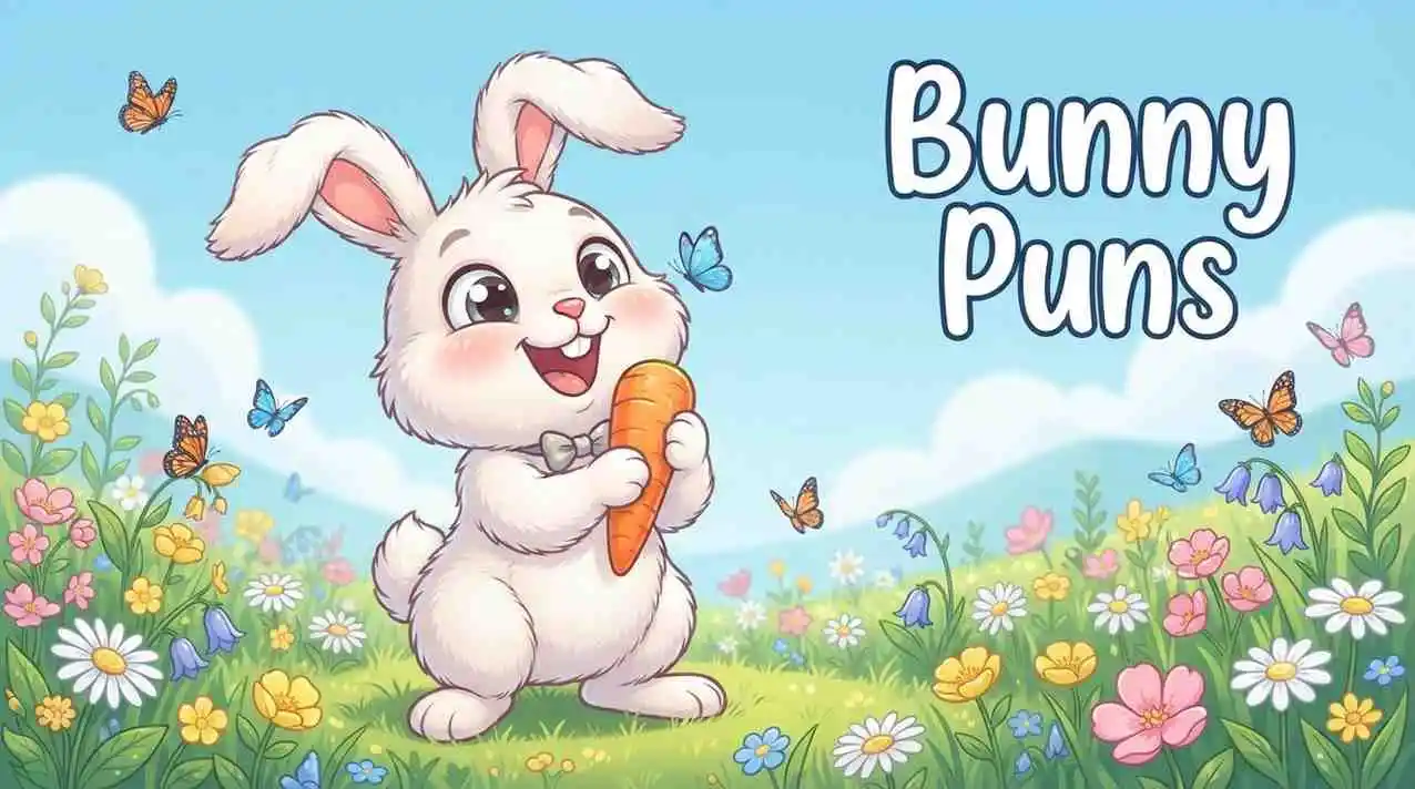 Cute bunny making funny faces