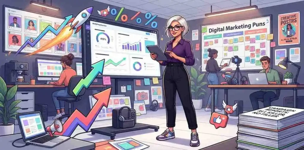 Marketer analyzing campaign data