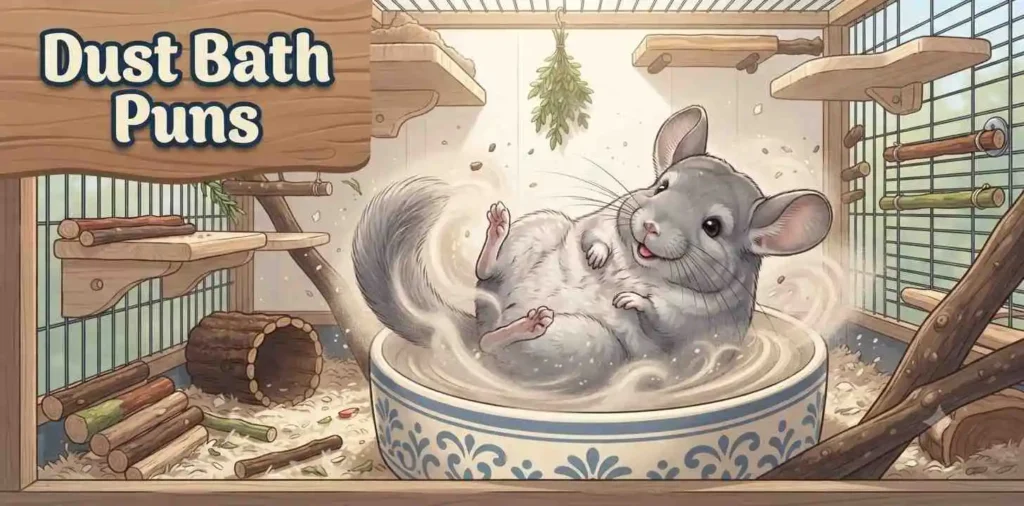 Chinchilla enjoying dust bath
