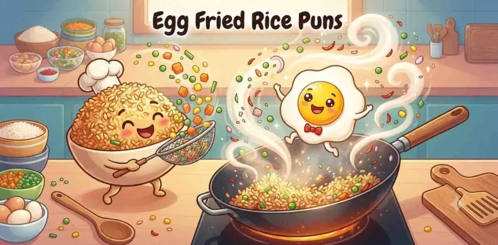 Cute egg fried rice characters