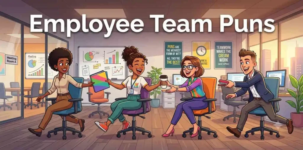 Coworkers racing office chairs together