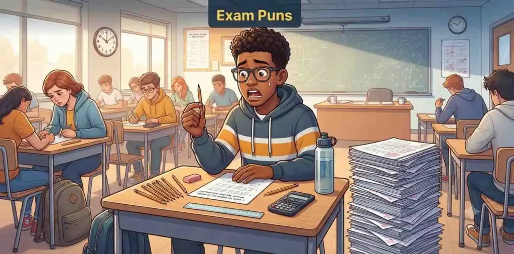 Student taking an exam