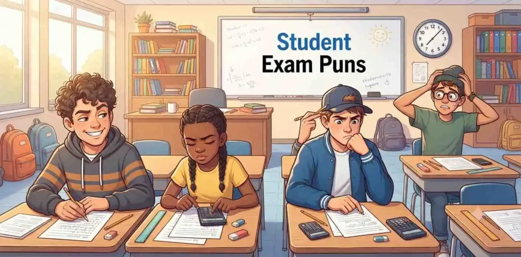 Students taking an exam