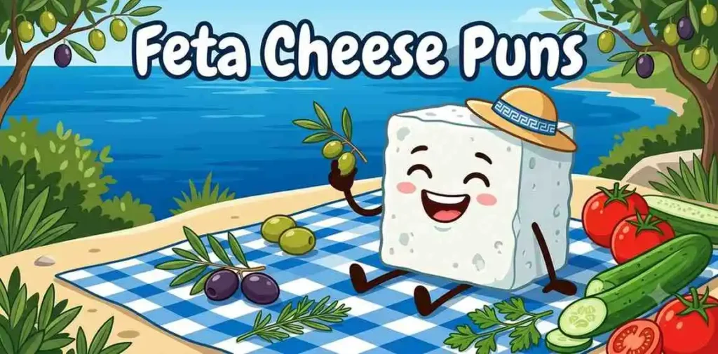 Funny feta cheese character