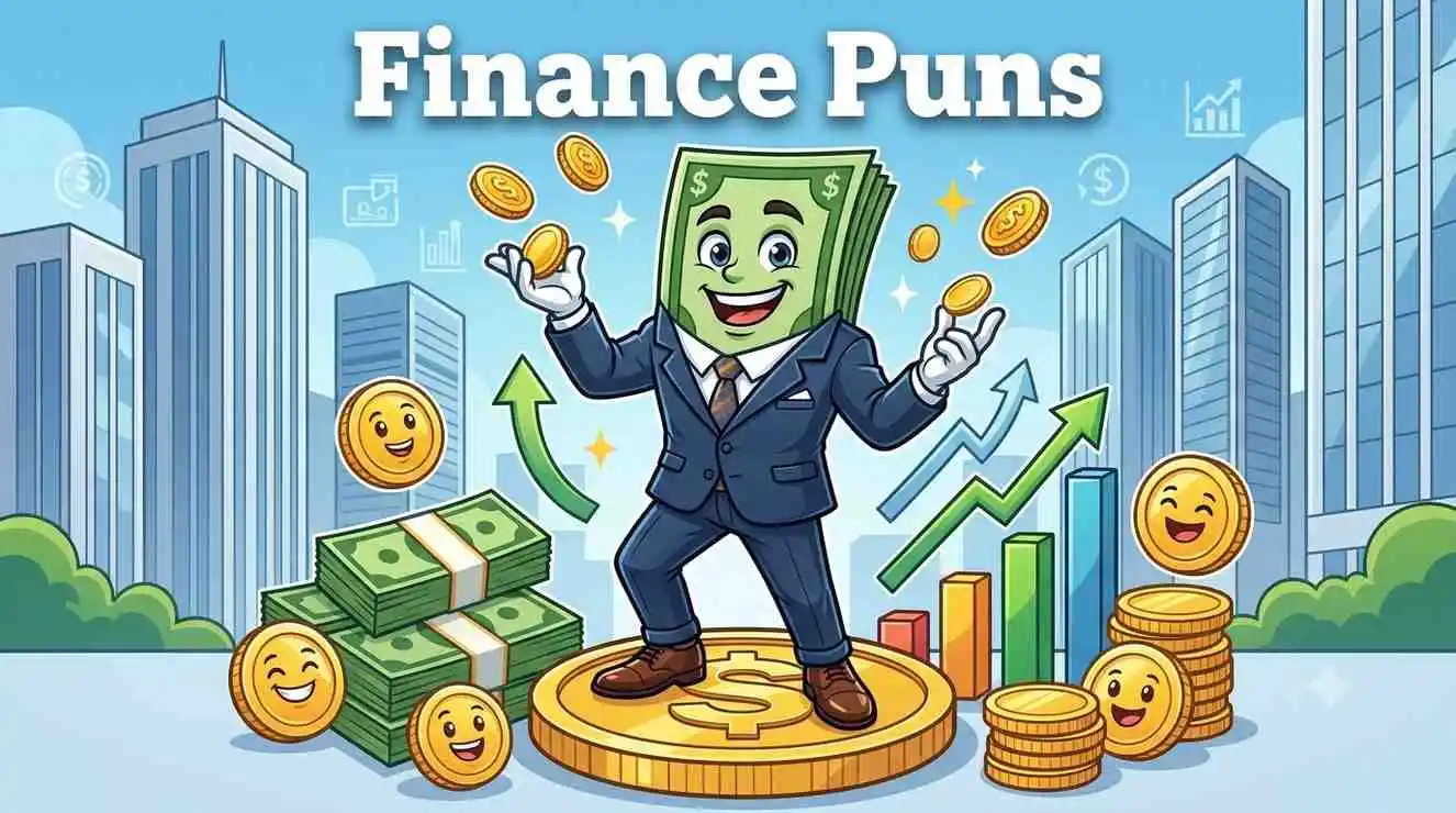 Funny finance mascot holding cash.