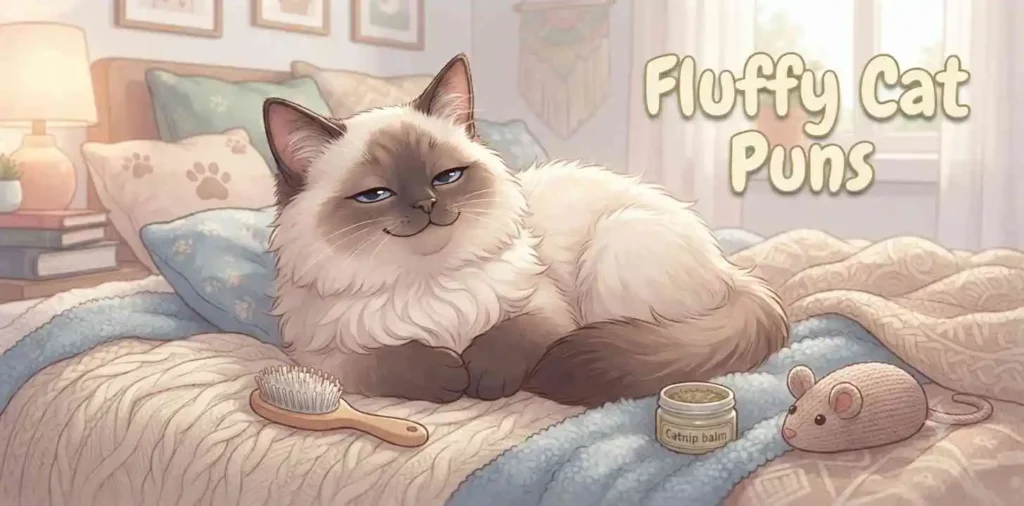Fluffy Siamese cat illustration