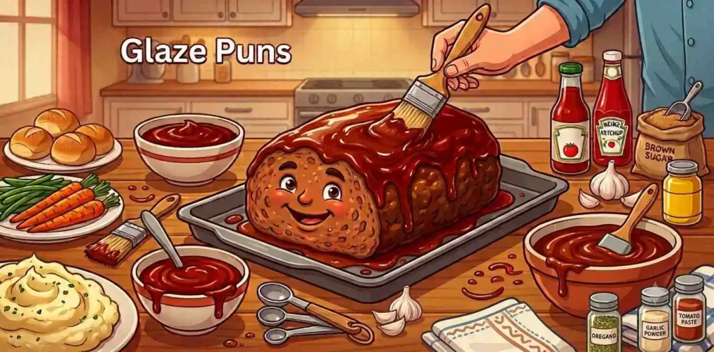 Glossy glazed meatloaf dinner