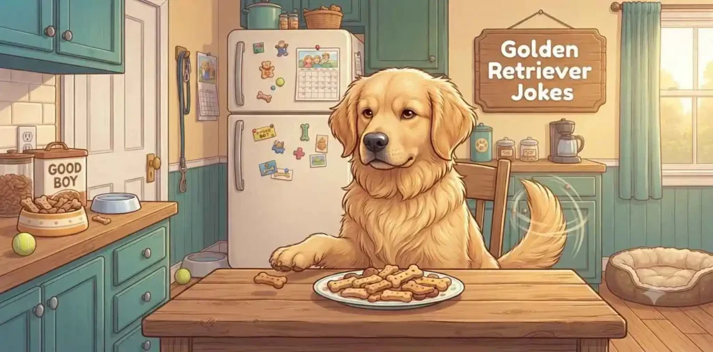 Golden retriever enjoying treats