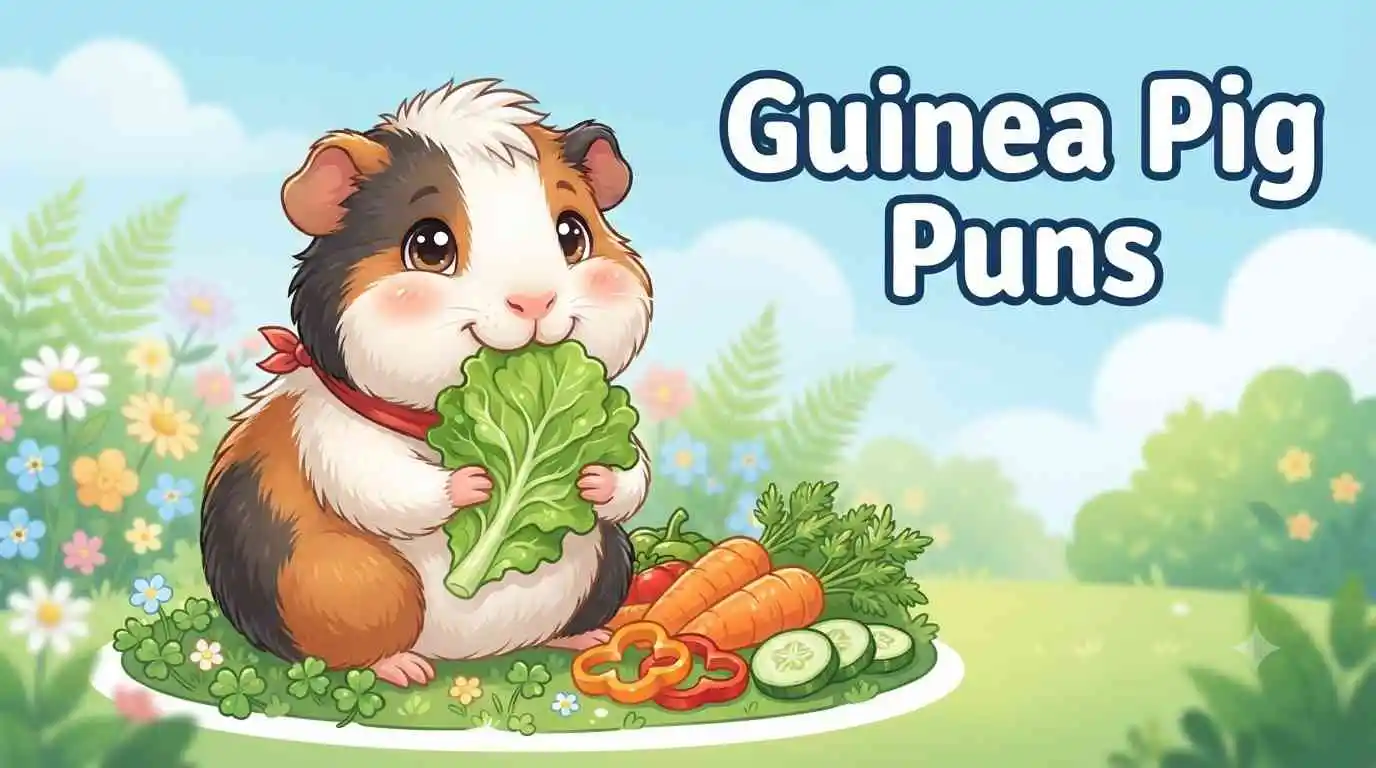 Cute guinea pig eating lettuce