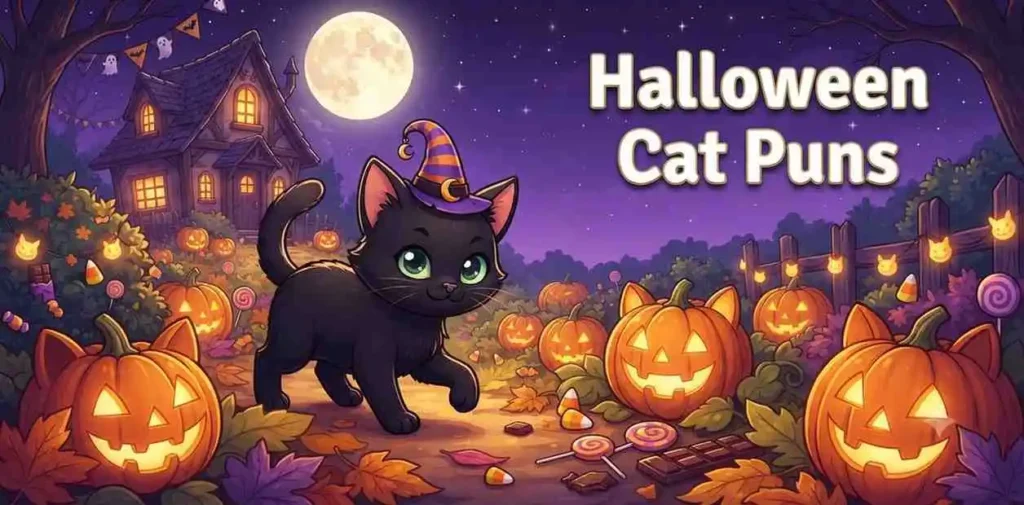 Halloween black cat scene