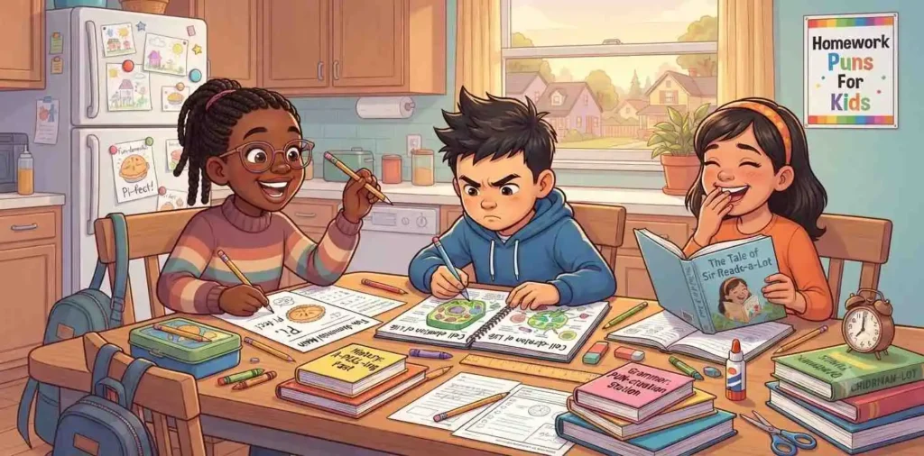 Kids doing homework together