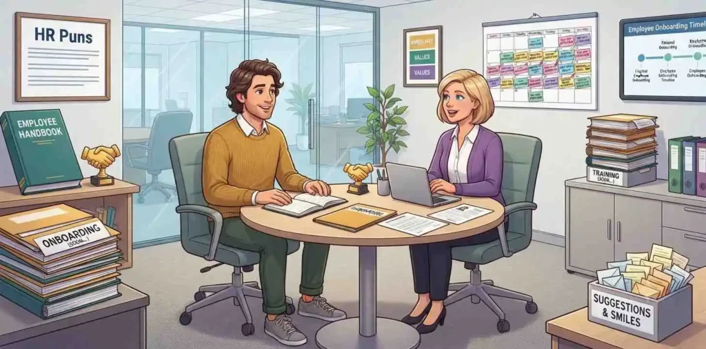 HR professional meeting employee