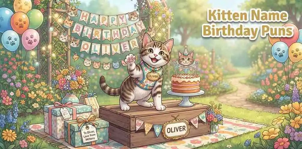 Personalized kitten birthday character