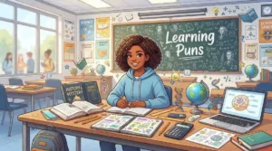 Student enjoying funny learning