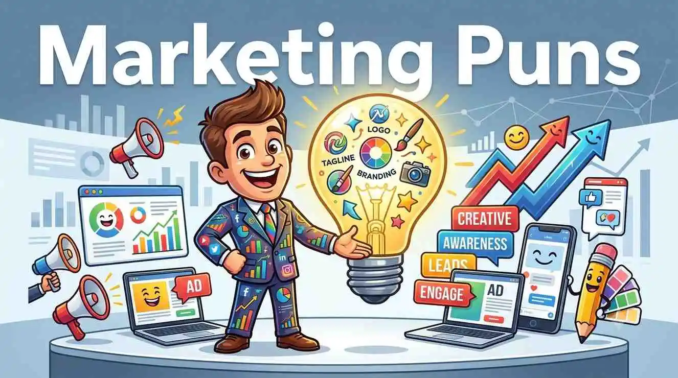 Funny marketing mascot presenting ideas