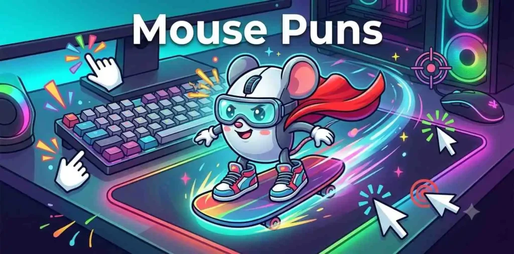 Funny computer mouse character