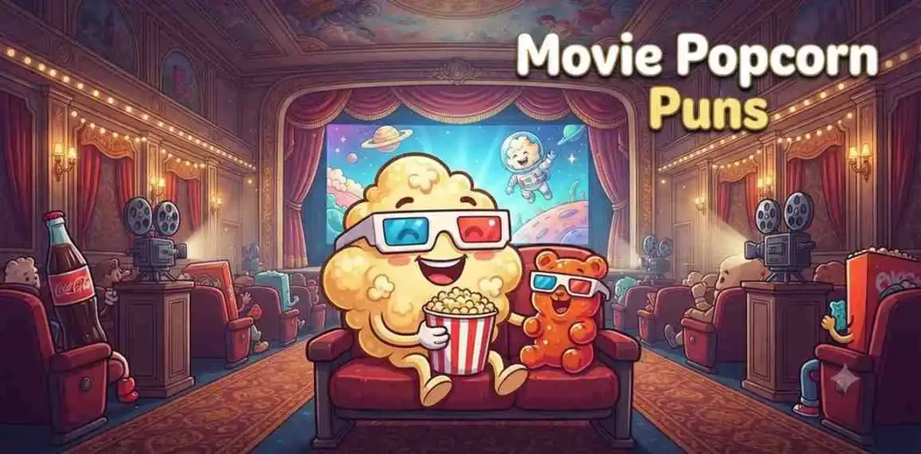 Popcorn character watching movies