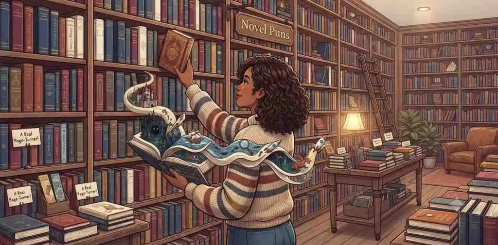 Reader choosing colorful novel