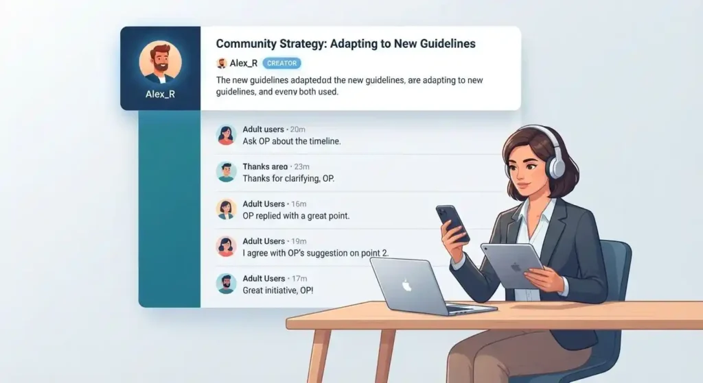 Online discussion showing the original poster interacting with commenters