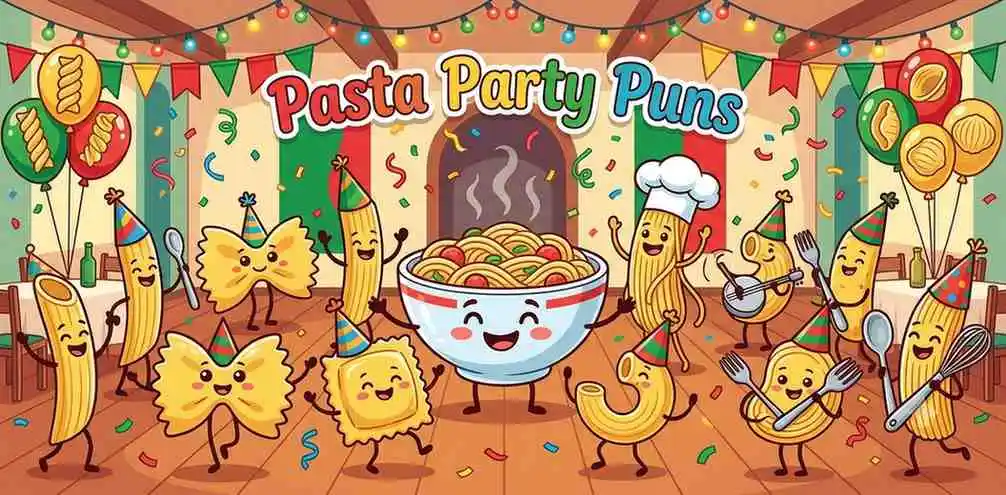 Pasta celebrating lively party